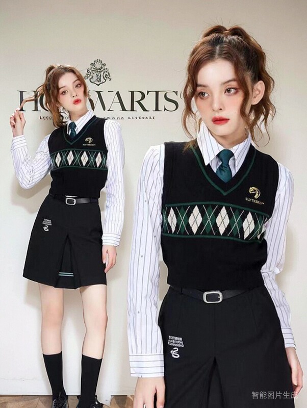 Harry Potter Sweater, College-Style Knitted Vest, Retro Diamond Jacquard Outerwear, Jk Uniform Slim-Fit Vest for Layering Harry Potter Sweater, College-Style Knitted Vest, Retro Diamond Jacquard Outerwear, Jk Uniform Slim-Fit Vest for Layering