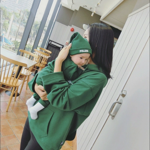 Осенняя утепленная толстовка, семейный стиль, популярно в интернете, в западном стиле