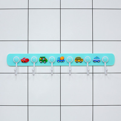 Cartoon small car key hooks into the house creative powerful adhesive adhesive-free perforated door back with multifunction sticky hook