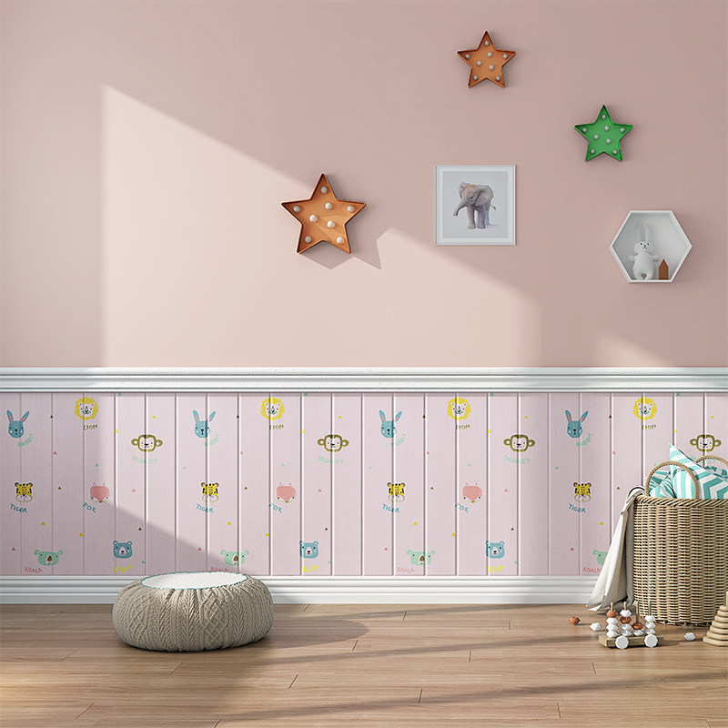 3d three-dimensional wall stickers cartoon wallpaper self-adhesive children's room bedroom warm wall decoration painting waterproof anti-collision wallpaper