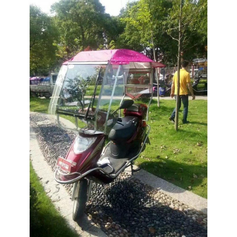 Direct sales motorcycle electric car canopy parasol battery car windshield increase awning with wiper transparent high-definition