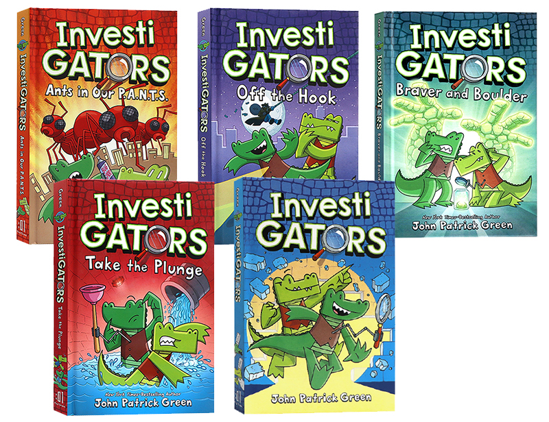 英文 InvestiGators Boxed  鳄鱼侦查员1-5册精装盒装爆笑漫画书