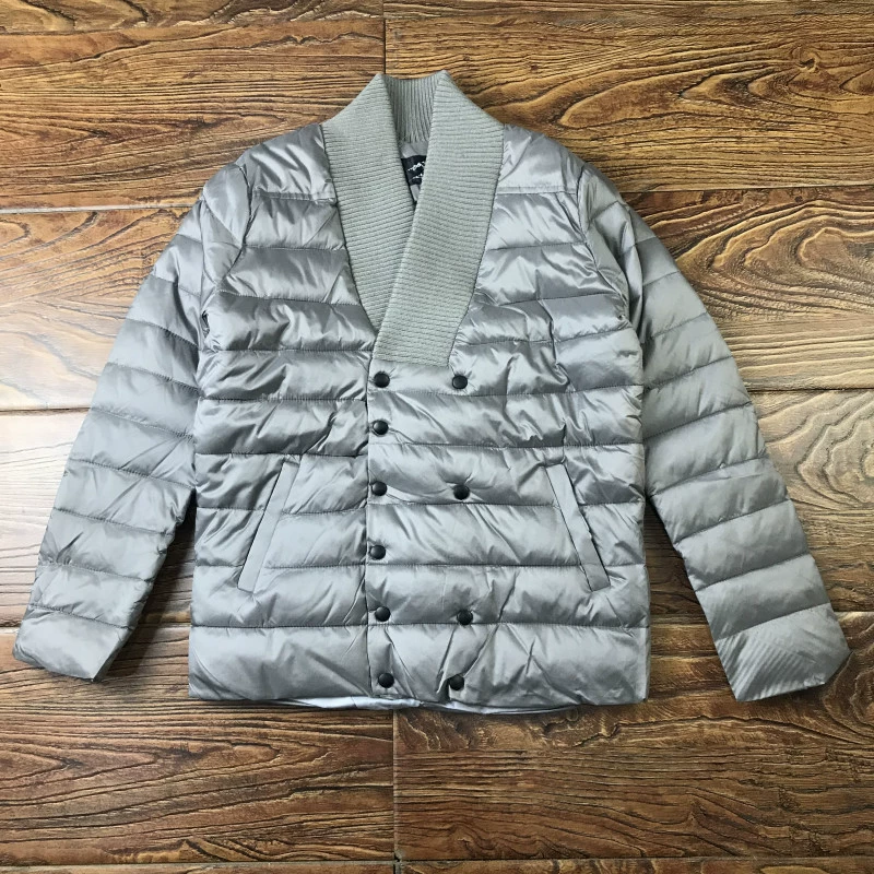 Micro mới gia công quần áo đệm bông Thanh niên mỏng cổ chữ V Người Anh phù hợp với phong cách cá tính áo khoác đệm bông - Bông