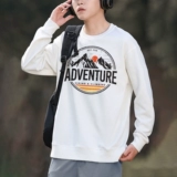 Хлопковая осенняя толстовка, мужской приятный телу лонгслив, в американском стиле, круглый воротник