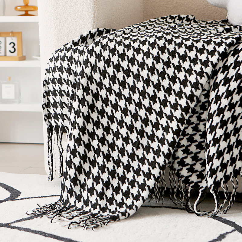 Thousands Bird G Sofa Blanket Knit Blankets Nordic Wind Beds Hitch Bed Tail Blanket Decoration Blanket Office Afternoon Nap Blanket-Taobao