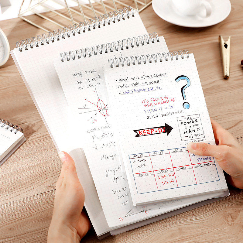 Ufjan Brief on top of thickened spiral coil Benko A4 panes B5 High school students examination and finish line This vertical turn grid This laser This Korean female Cornell English notepad