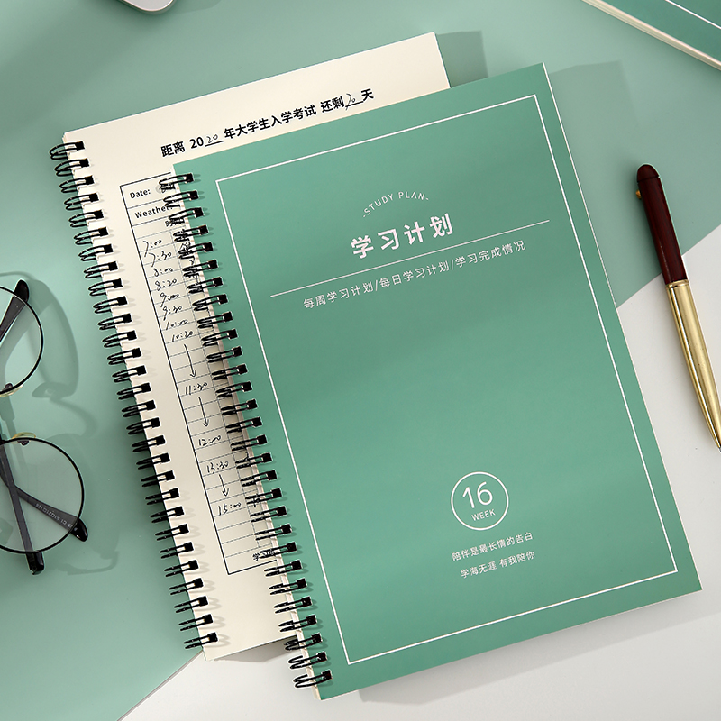 Simple College Students' Notebook Cornell Classroom Error Correction This Learning Plan B5 Thickened Coil This College Entrance Examination Special Countdown Daily Self-discipline Clock-in Schedule This Time Management