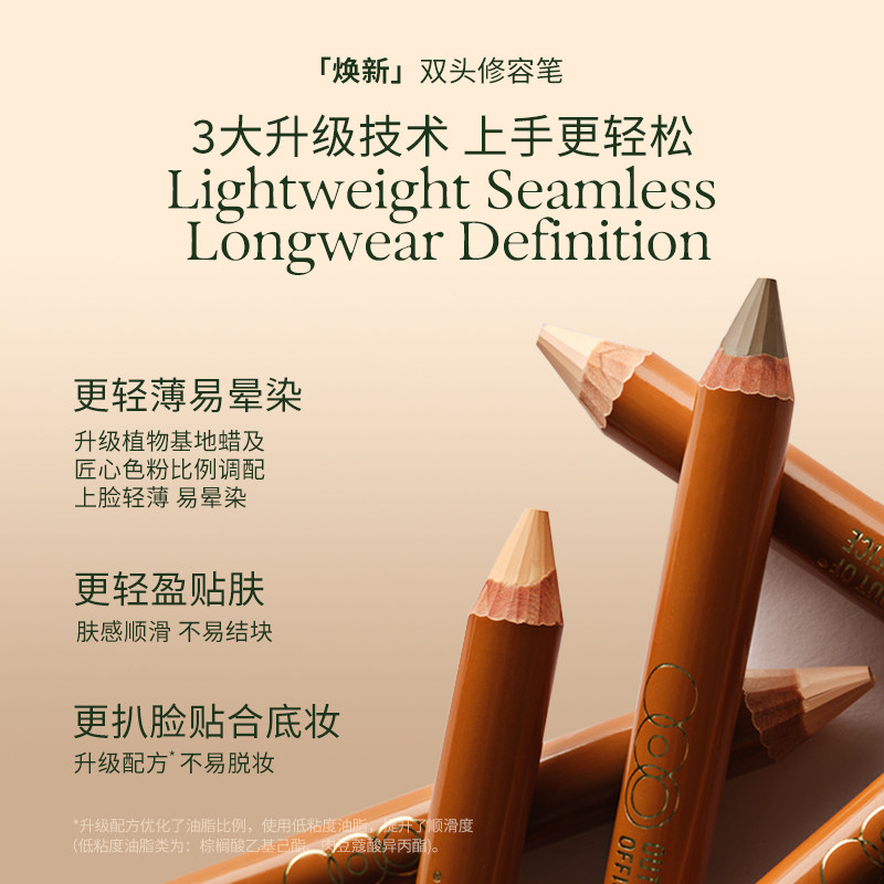 Cheng Shian's Store Ooo Double-Ended Contouring Pen Outofoffice Shadow Highlighter Blush All-In-One Pen for Women Brightening