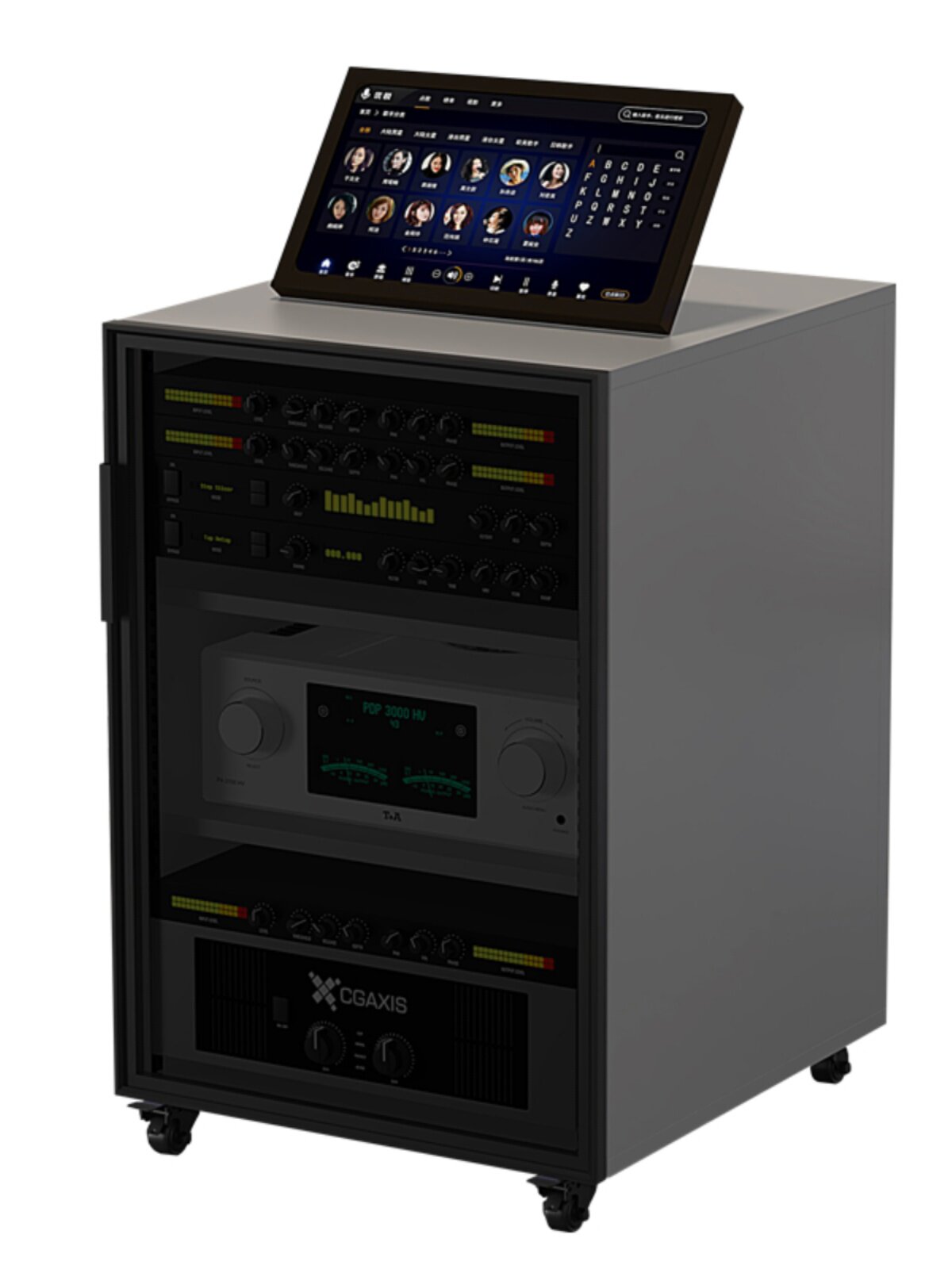 Amplifier Cabinet, Audio Cabinet, Theater Ktv Professional Amplifier Rack, Aviation Equipment Cabinet with U-Strip, Audio-Visual Cabinet