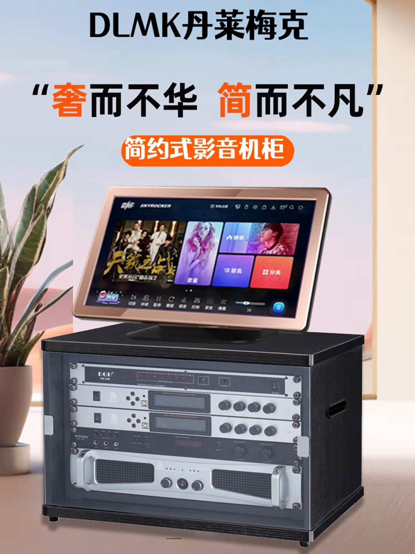 Danlaimeike Stage Ktv Audio and Video Equipment Amplifier Cabinet Mobile Karaoke Machine Wooden Amplifier Equipment Stand