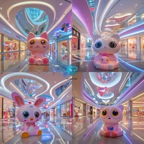 FRP modern cute cartoon creative ornaments childrens paradise sales office shopping mall display sculpture customization