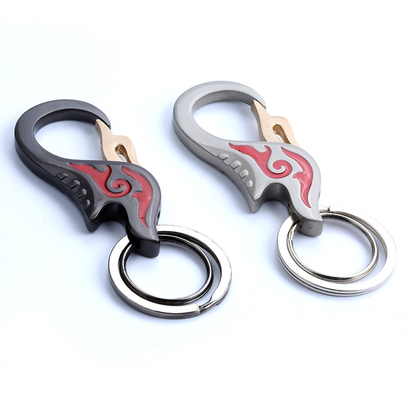 Creative trendy men's car keychain remote control key clasp waist buckle metal durable key ring