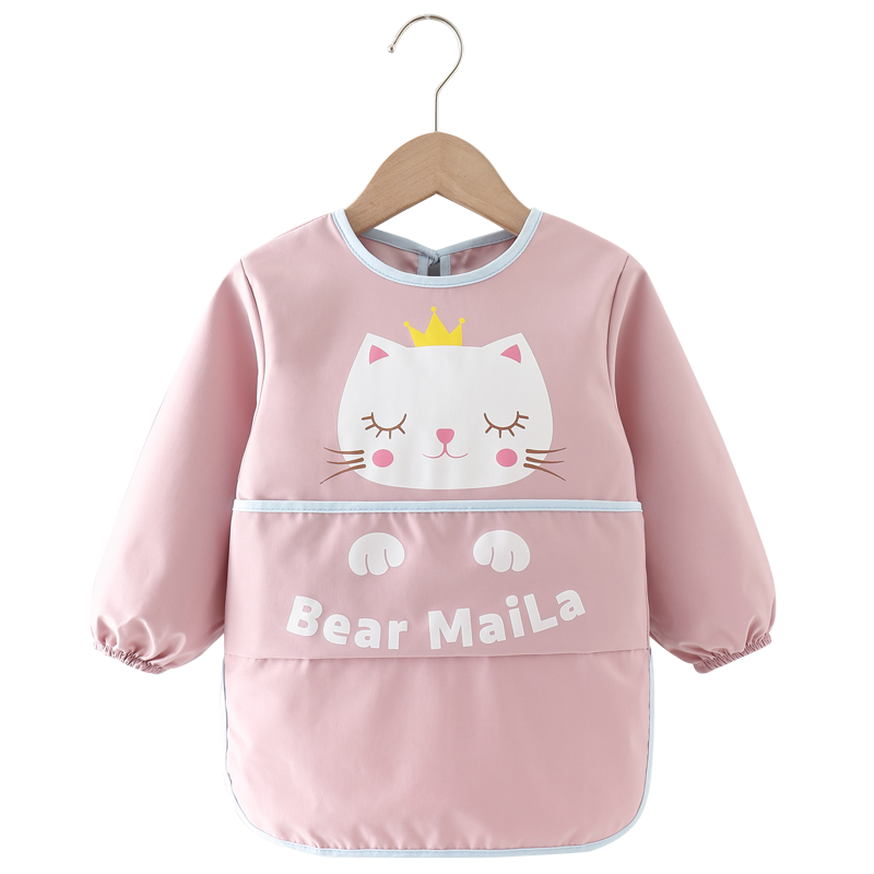 Anti-dirty long-sleeved baby outerwear autumn and winter bibs for eating