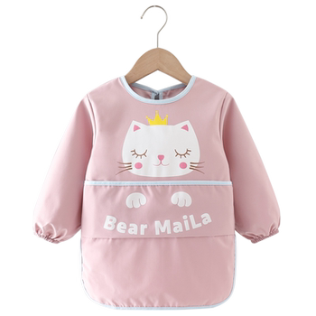 Anti-dirty long-sleeved baby outerwear autumn and winter bibs for eating