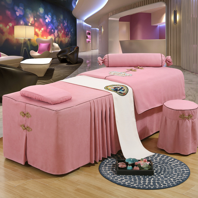 2021 New Beauty Salon Special Skin Management Bedspread Four-Piece Set Physiotherapy Massage Bed High-grade Light Luxury Wind Wool