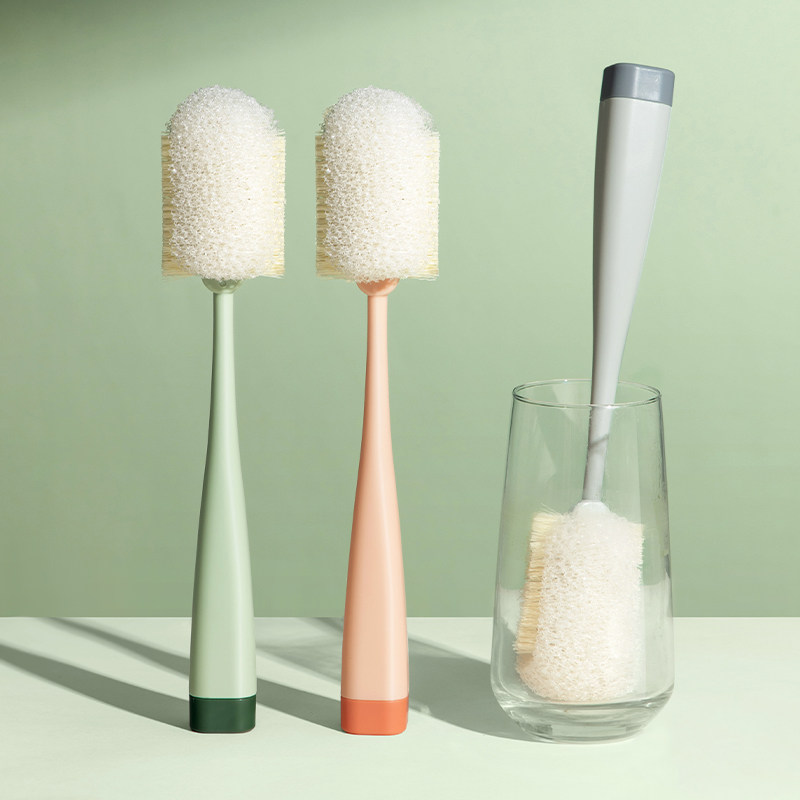 Cup Brush Long Handle Home Wash Cup Deviner Wash Glass Cup Insulated Cup Brush Sponge Milk Bottle Cleaning Brush No Dead Angle