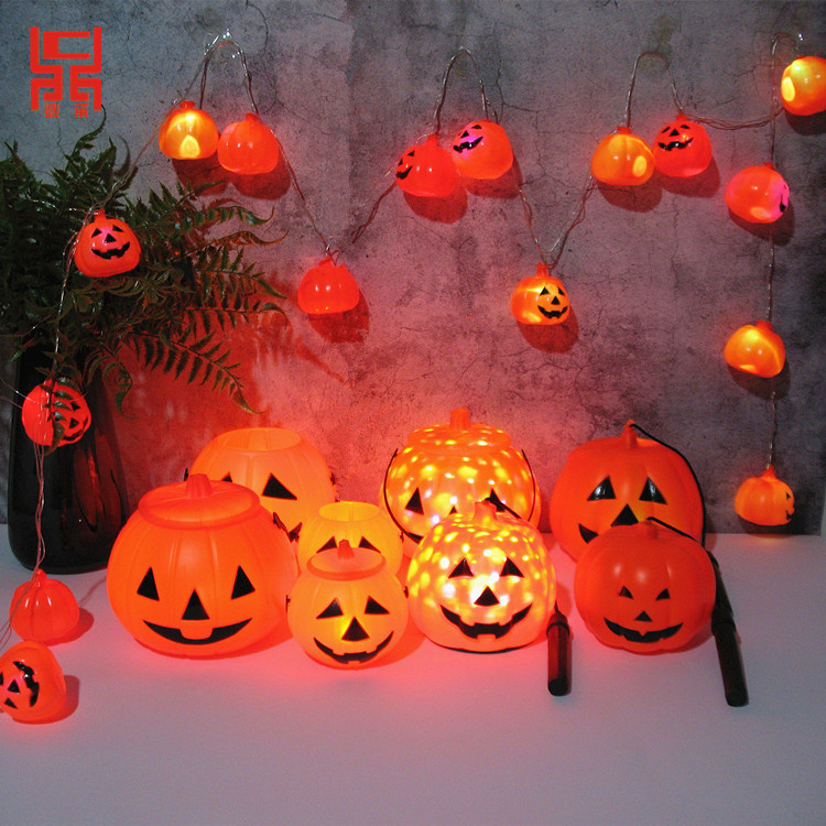 Tripod bearing new hand pumpkin light swivel full Star children luminous toy with music Halloween party decorations