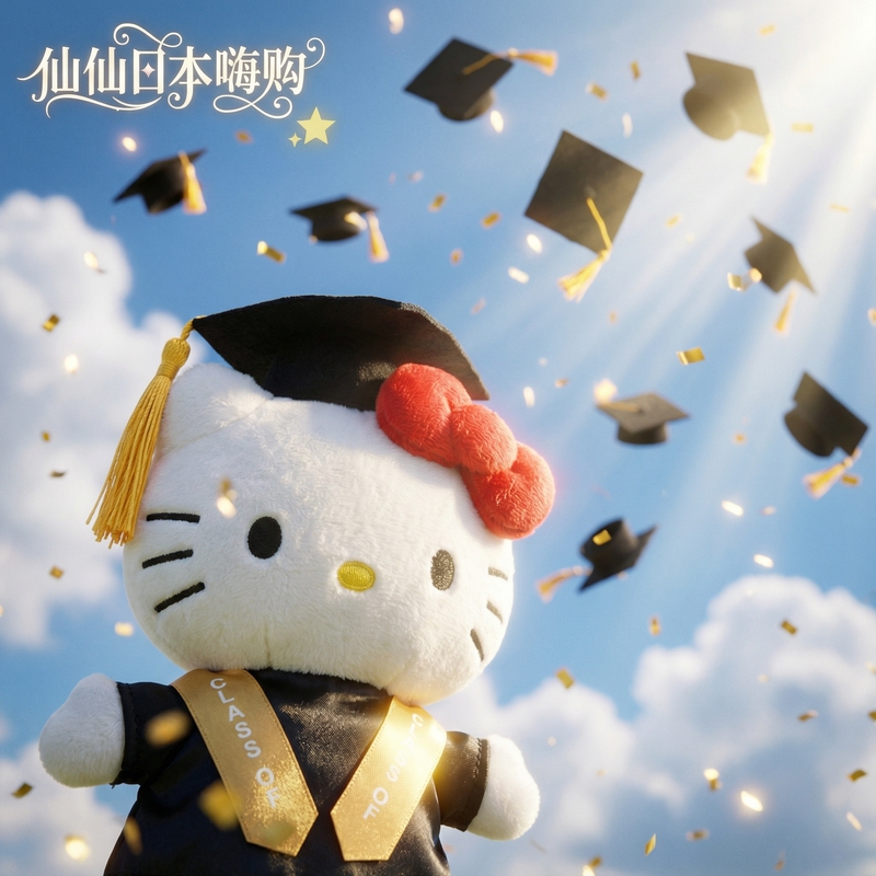 Japanese Authentic Graduation Season Graduation Gown Hello Kitty Bag Pendant 10cm Plush Toy Keychain Gift for Women Japanese Authentic Graduation Season Graduation Gown Hello Kitty Bag Pendant 10cm Plush Toy Keychain Gift for Women