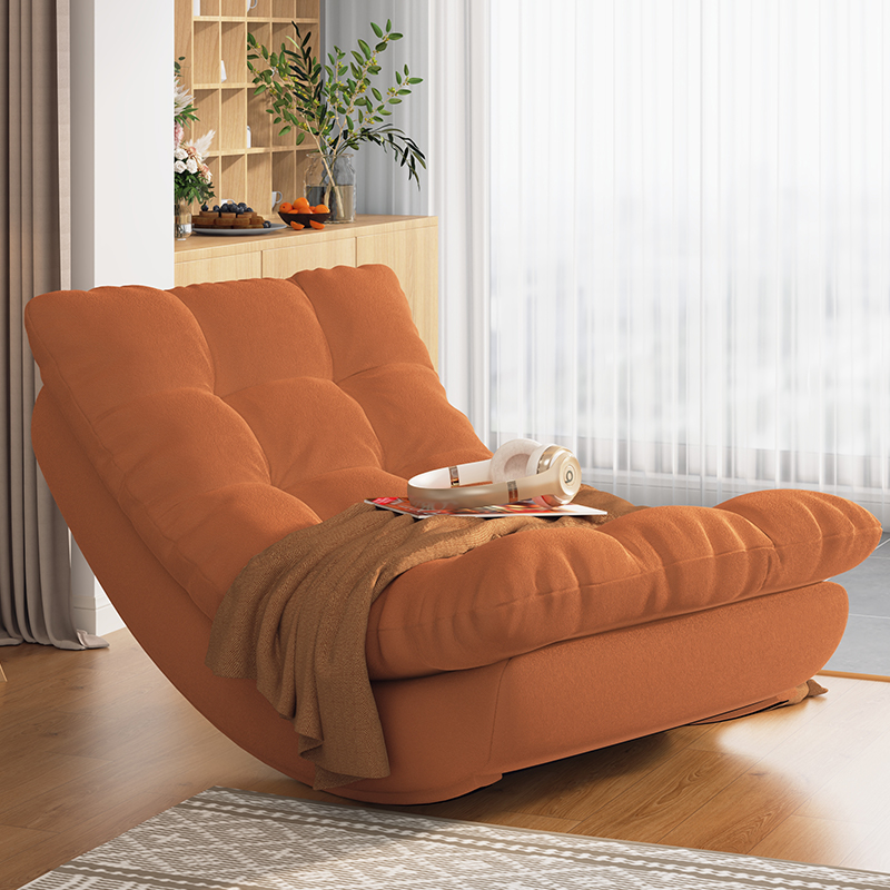 ムーンロッキングチェアリクライニングチェア大人用寝られる怠惰なソファチェアリビングルームバルコニーホームレジャーシングルソファチェア
