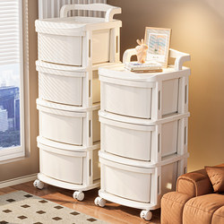 Trolley Storage Rack, Floor-Standing Multi-Layer Drawer-Type Baby Toy Living Room Snack Rack, Miscellaneous Storage Cabinet