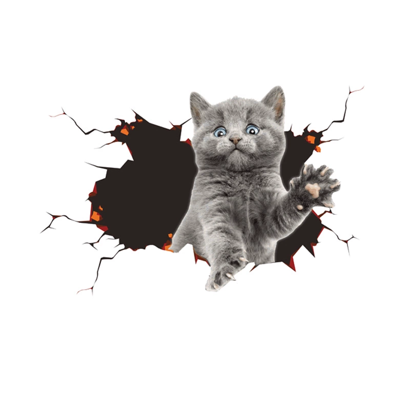 Xe Ô Tô 3D Ba Chiều Mèo Con Mèo Trang Trí Sáng Tạo Miếng Dán Thân Xe Chống Trầy Xước Chặn Cá Tính Đề Can decal xe hơi 