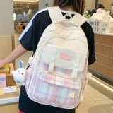 Комплект, ранец, сумка через плечо для школьников, свежий вместительный и большой рюкзак, для средней школы