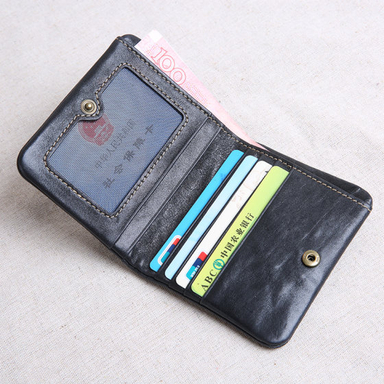 钱包男短款真皮拉链超薄手工皮夹子牛皮钱夹迷你小钱包女竖款学生