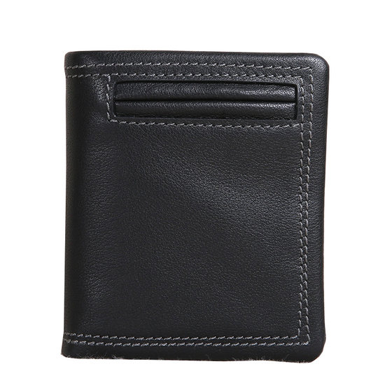 真皮钱包男短款拉链竖款潮个性青年头层牛皮钱夹男士皮夹子正品