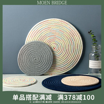 Light luxury Japanese simple heat insulation mat Woven anti-hot table mat Household pot mat Bowl mat Cloth cup mat Placemat