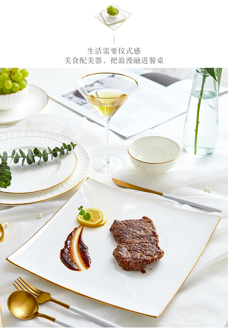 Steak dish western - style food tableware creative ltd. food dish home nice round Japanese ceramic plate