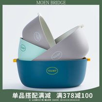 Double layer plastic drain basket washing raspberry household kitchen multi-functional large creative Nordic fruit and vegetable basket