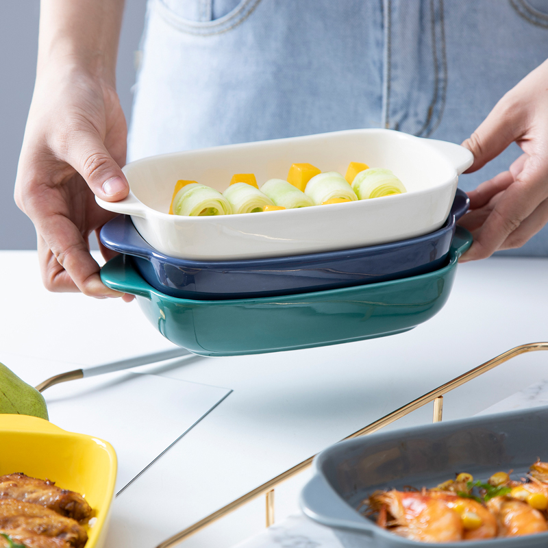 Cheese baked FanPan microwave baking pan ceramic western - style food oven dedicated plate plate household ears roast dishes