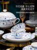 2026 Jingdezhen Blue and White Bowl and Plate Set, Chinese-Style High-Quality White Porcelain Tableware Set, Bowls and Plates for Moving into a New Home