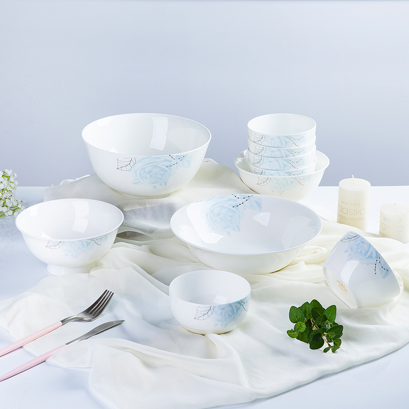 Jingdezhen bowls large ipads soup bowl rice bowls rainbow such use ceramic bowl suit household eating adult creative combination