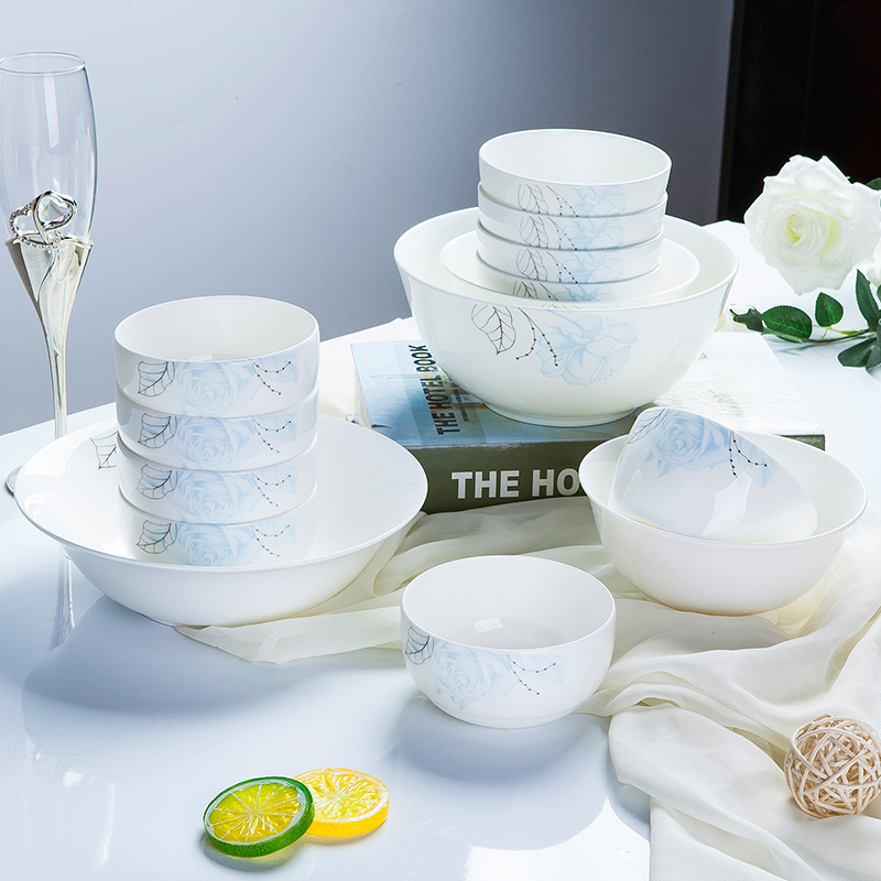 Jingdezhen bowls large ipads soup bowl rice bowls rainbow such use ceramic bowl suit household eating adult creative combination