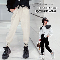 Girl Pants Spring Autumn 2022 New Fashion Ocean Snow Neil Sports Pants Han Edition CUHK Scouts LEISURE PANTS