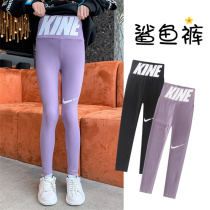 Girl Shark Pants Barbie Slim Leg Spring Autumn Thin 14-year-old girl pants High waist Children Black Underpants Wear outside