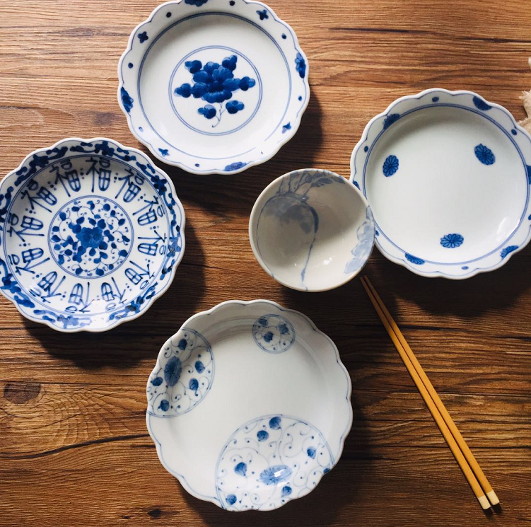 Suyu Japanese Japan System Japan Import Glazes Under color 7 inch Pindish plate Home Creative day-style Single