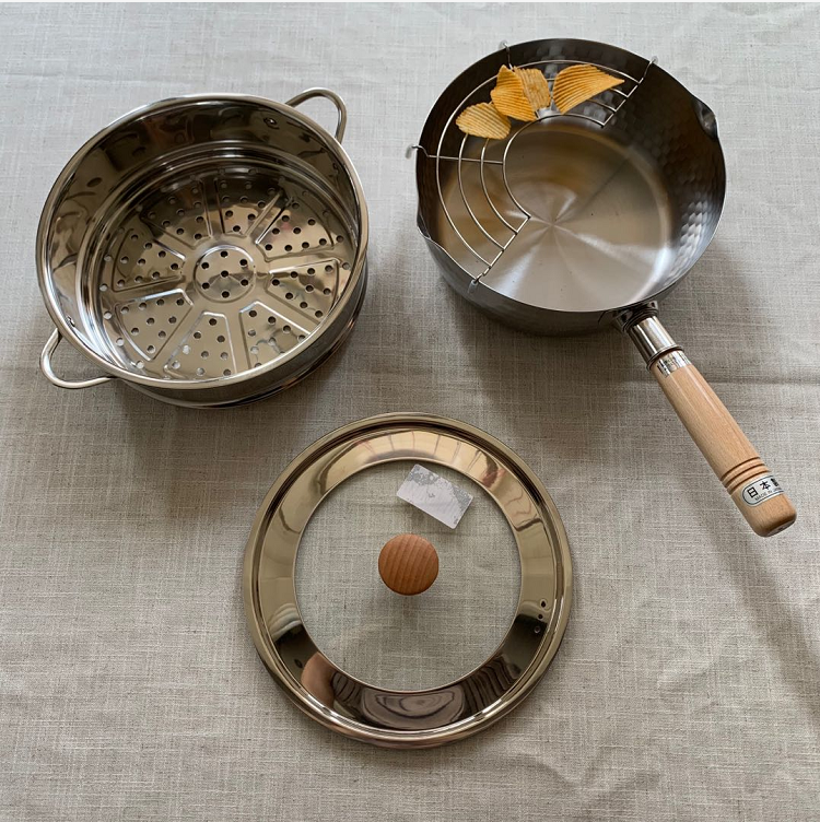 Japan original Yoshikawa Yoshikawa brand knoll small milk pot suitable for 304 stainless steel pot lid steamer
