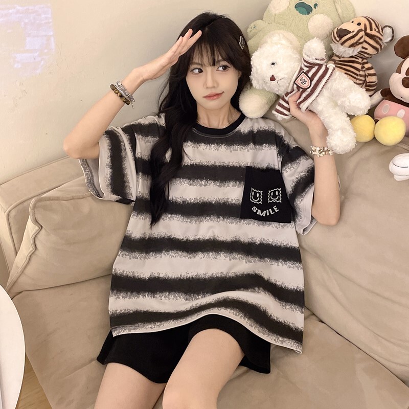 Summer Pajamas for Women, Short-Sleeved, Pure Cotton, Thin, Plus Size, Fat mm 100kg Loose-Fitting Home Wear Set, Summer Style, Can Be Worn Outside