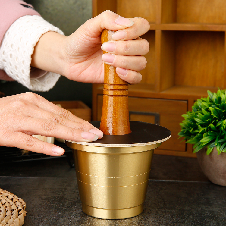 Cantonese-Style Copper Mortar, Pure Copper Medicine Pounding Jar, Garlic Crusher, Traditional Chinese Medicine Pounder, Medicine Mortar, Medicine Bowl, Medicine Jar, Grinding Bowl, Grinding Pestle 