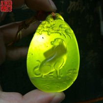 Special clearance natural gold jade stone this year zodiac dog baby safe brand Jade amulet