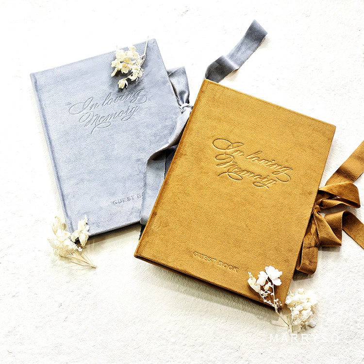 MarrySo Potato Original Velvet Sign-in Book High-End Signature Book for Business Meetings Wedding Gift Book