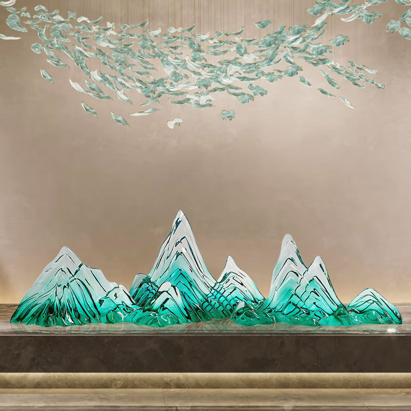 Large Transparent Resin Rockery Sculpture Ornaments Hotel Lobby Club Exhibition Hall High-End Art Entrance Decorations