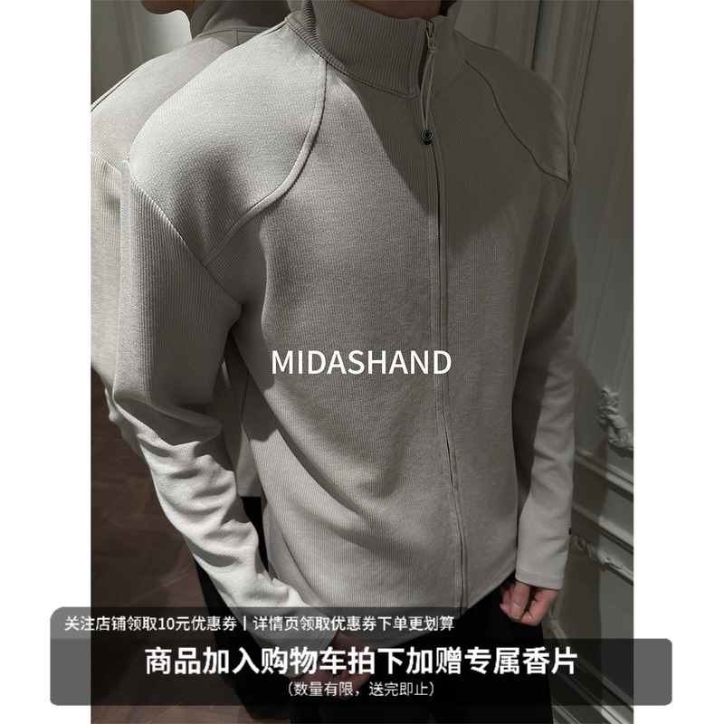 Midashand 26Ss Zipper Knitted Cardigan Men's Stand-Up Collar Jacket Outdoor Slim Fit Inner Layer Long-Sleeved Men's Jacket Midashand 26Ss Zipper Knitted Cardigan Men's Stand-Up Collar Jacket Outdoor Slim Fit Inner Layer Long-Sleeved Men's Jacket