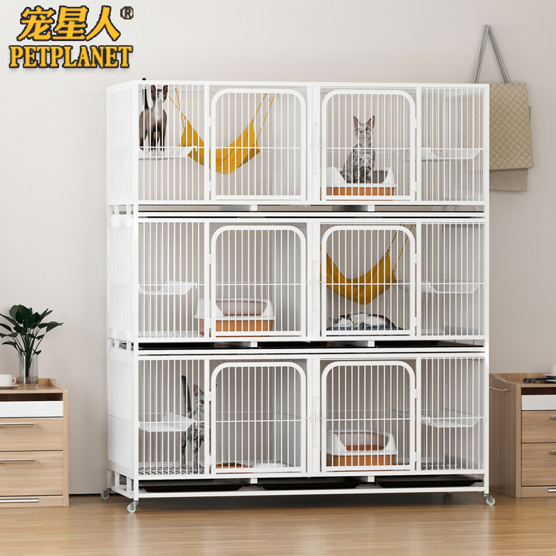 Cat Cage Breeding Cage Triple Pet Store Foster Cage With Partition Double Layer Breeding Cage Cat House Mother and Child Cage Dove Cage