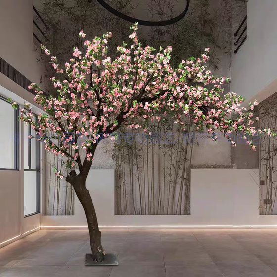 Artificial Crabapple Tree, Apple Blossom Branch, Osmanthus Tree, Fake Flower Tree, Silk Flower, Chinese-Style Living Room Artificial Tree Decoration, Landscaping Ornament