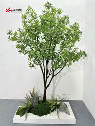Artificial Anesthesia Wood Landscape Indoor and Outdoor Nordic Style Ornaments Window Decoration Hanging Bell Tree Large Green Plant Landscaping Combination