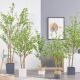 Potted Bellflower Plant Japanese Camellia Tree Plant Nordic Style Plant Decoration for Living Room Large Artificial Green Plant