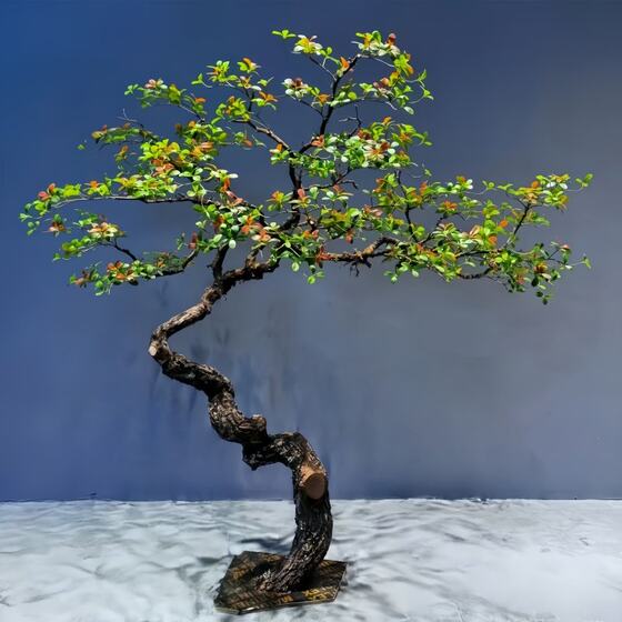 Simulated island spring flower window landscaping plant indoor high-end bionic decorative tree large fake tree simple landscape